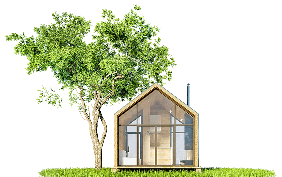 K-und-M_Trockenbau-Projekt Modernes Haus mit großzügiger Glasfassade und hochwertigem Innenausbau durch professionelle Trockenbauarbeiten.